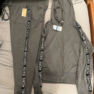 Michael Kors zip hoodie and matching jogger pants, new with tags!
